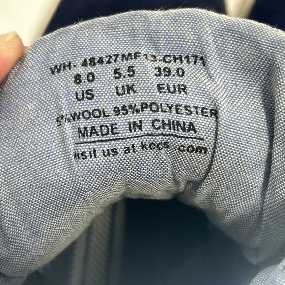 Meds High Top Hidden Wedge Rookie Shoe Navy Blue Suede Size 8 - Picture 6 of 9